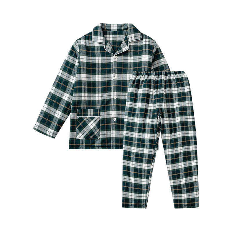【🔥Hot Sale】100% Cotton Flannel Three-Layer Quilted Thickened Pajama Set