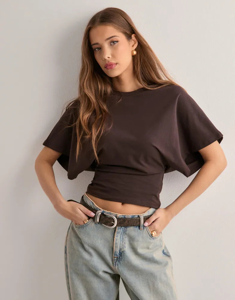 【🔥Hot Sale】Dolman Sleeve Fitted Tee