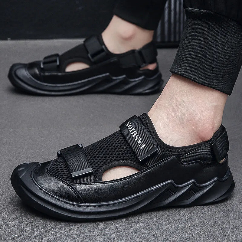 Men's Buckled Knitted Orthopaedic Sandals