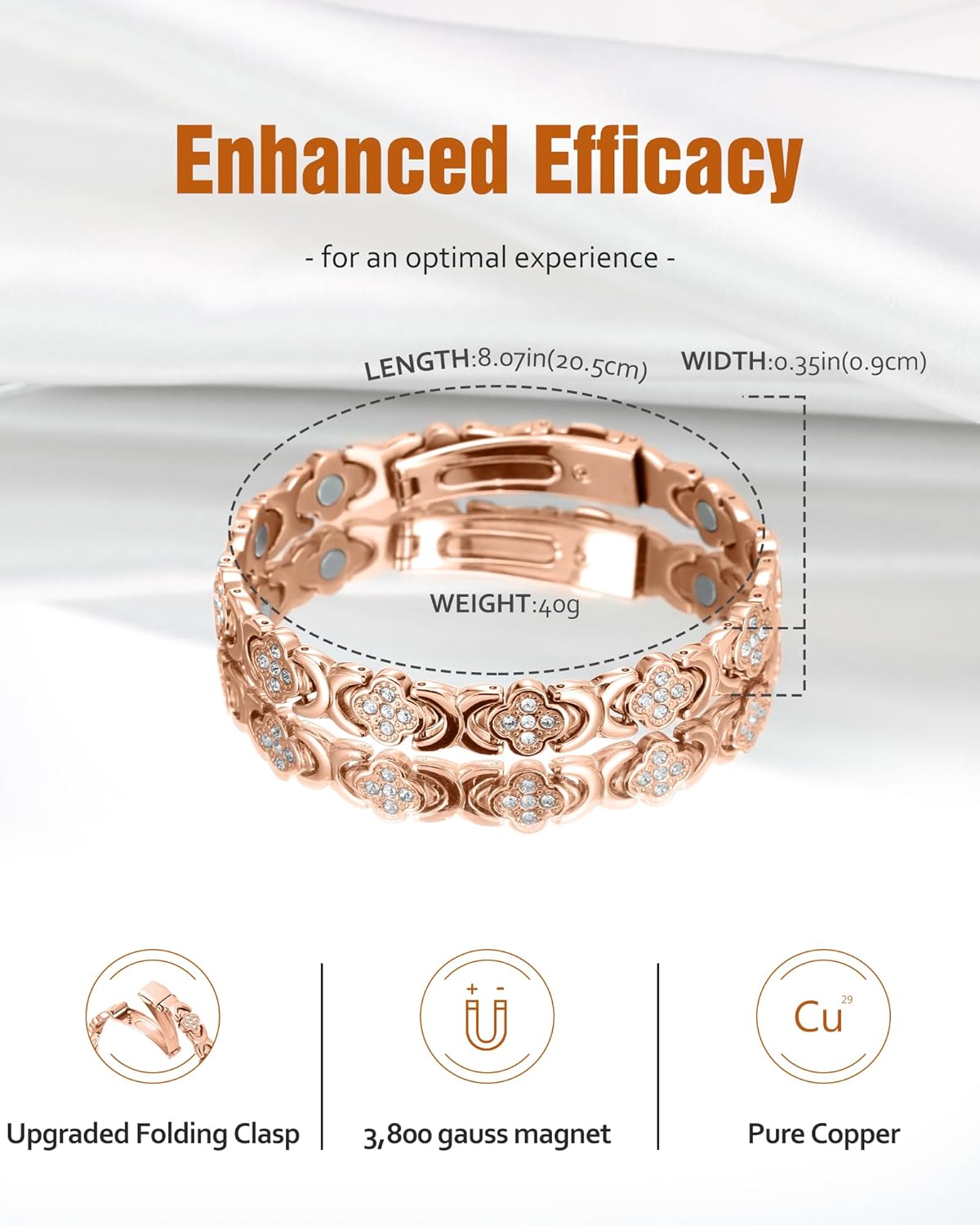 【🔥Hot Sale】Copper Bracelets for Women. Pure Copper Magnetic Bracelet with 3800 Gauss Effective Magnets