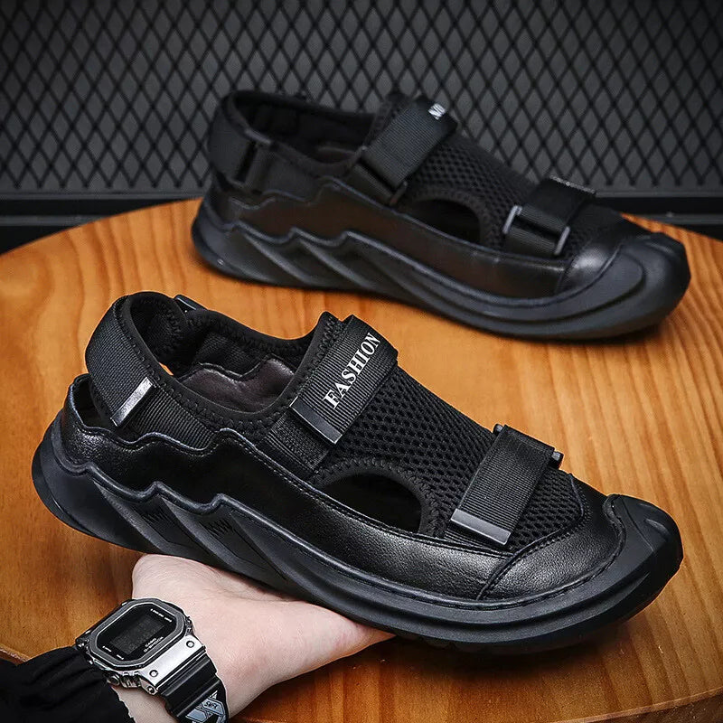 Men's Buckled Knitted Orthopaedic Sandals