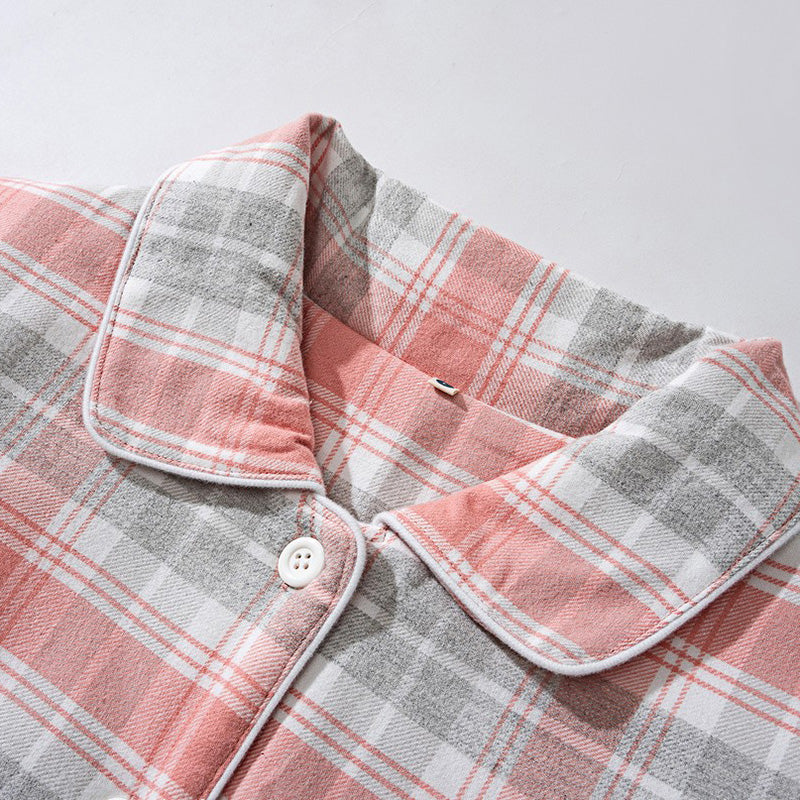 【🔥Hot Sale】100% Cotton Flannel Three-Layer Quilted Thickened Pajama Set
