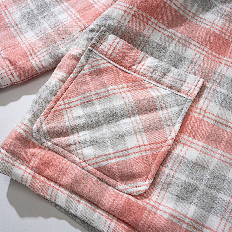 【🔥Hot Sale】100% Cotton Flannel Three-Layer Quilted Thickened Pajama Set