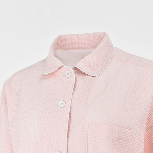 【🔥Hot Sale】100% Cotton Waffle Weave Short-Sleeve Pajama Set