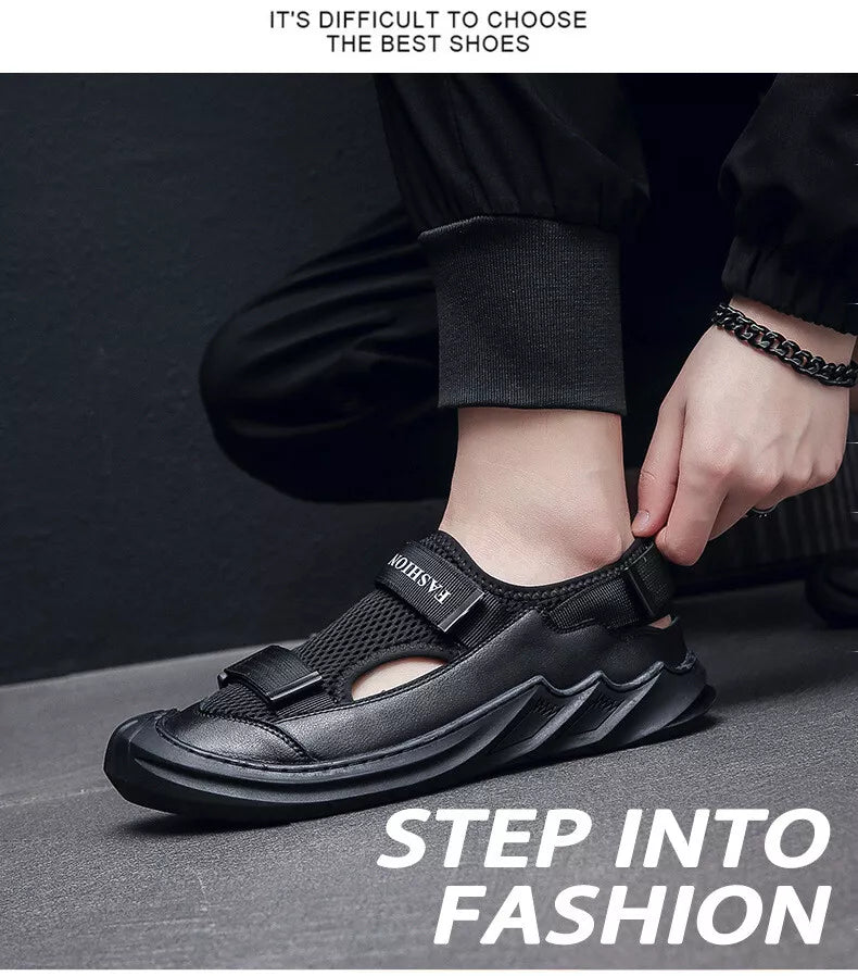 Men's Buckled Knitted Orthopaedic Sandals