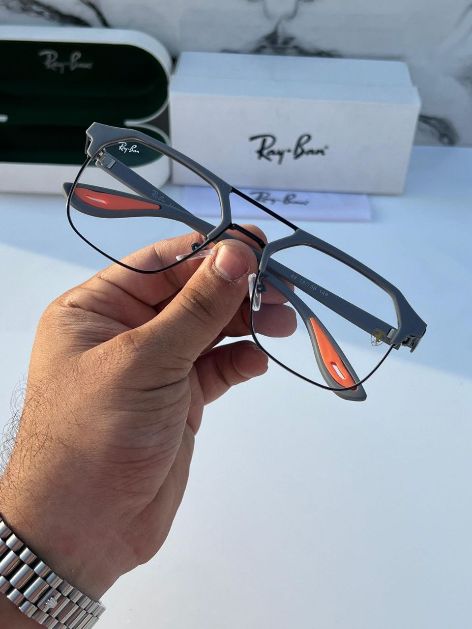 Grey Clear Trendy Sunglasses For Men Woman