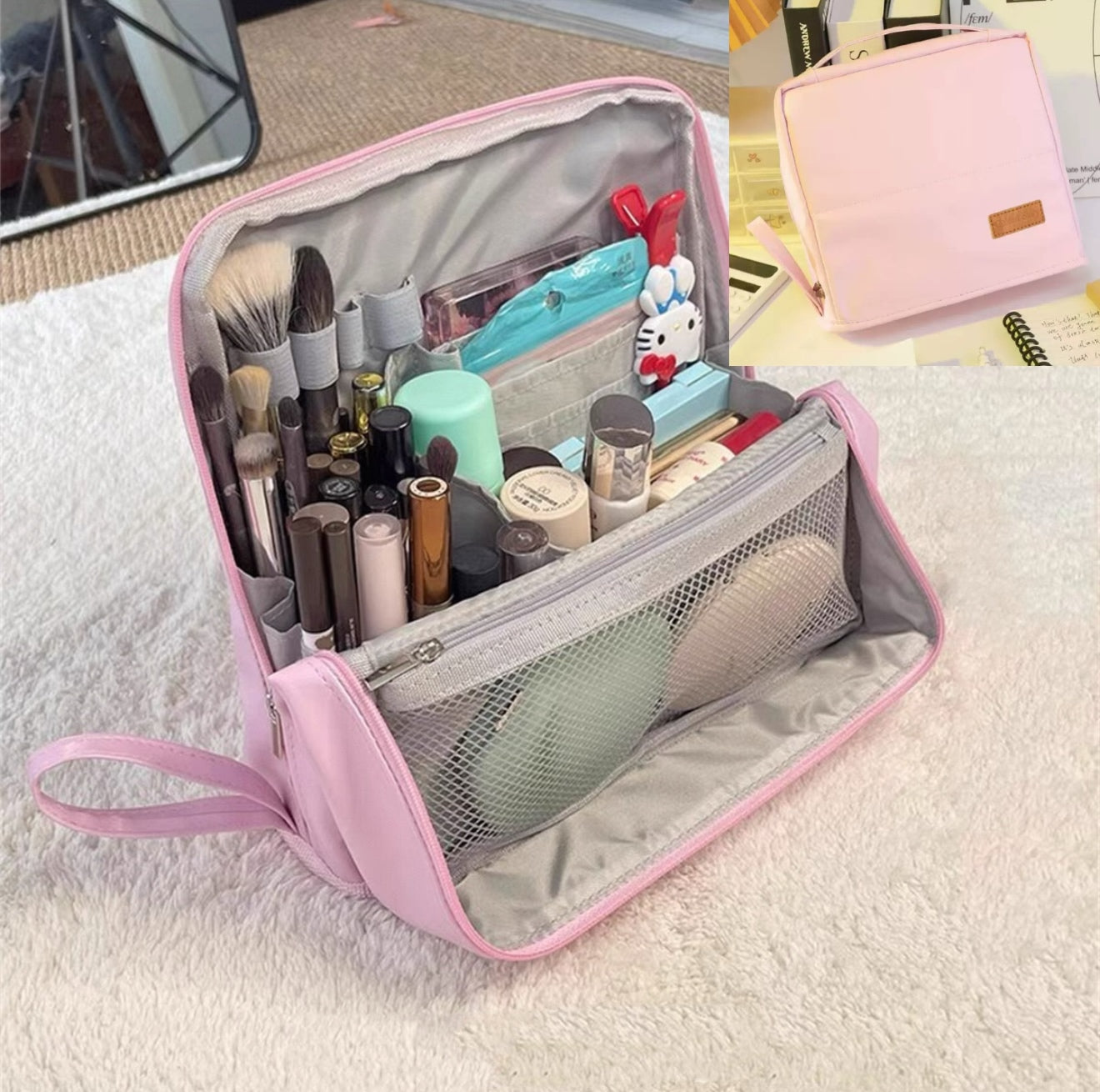 Standing Makeup Bag – Portable. Large Capacity