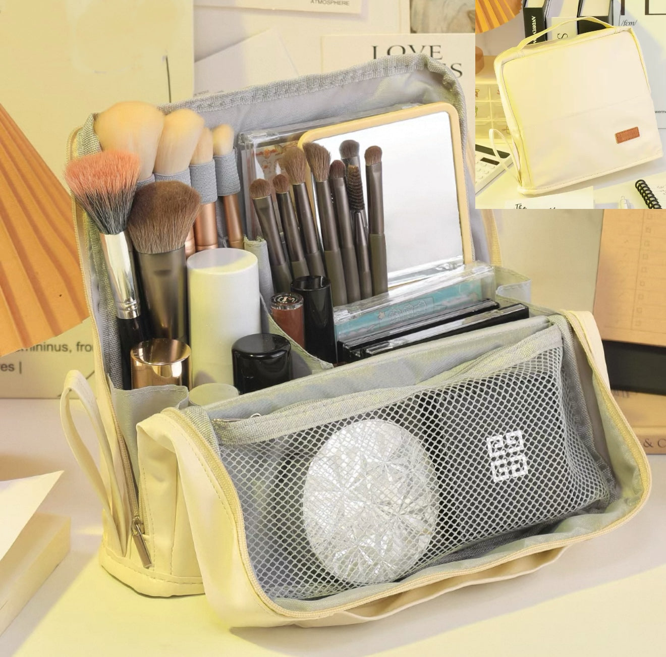 Standing Makeup Bag – Portable. Large Capacity
