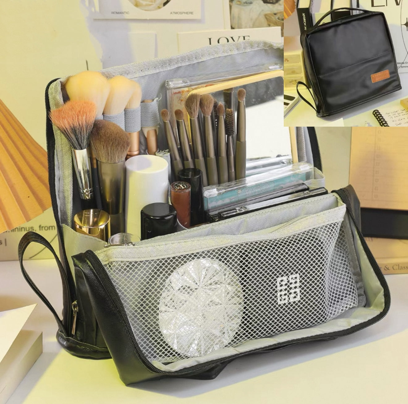 Standing Makeup Bag – Portable. Large Capacity