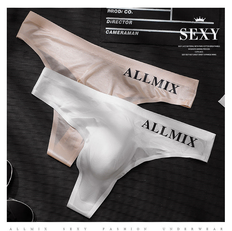 【🔥Hot Sale】Sexy Low Waist Transparent Ice Silk Seamless Thong