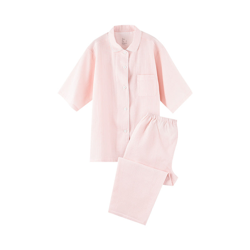 【🔥Hot Sale】100% Cotton Waffle Weave Short-Sleeve Pajama Set