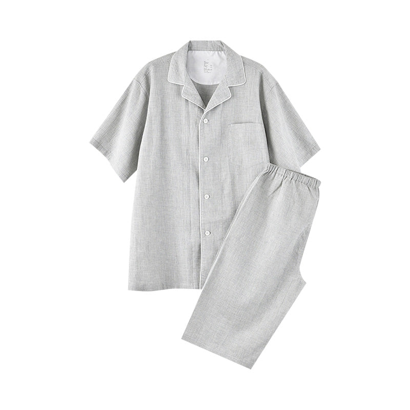 【🔥Hot Sale】100% Cotton Waffle Weave Short-Sleeve Pajama Set