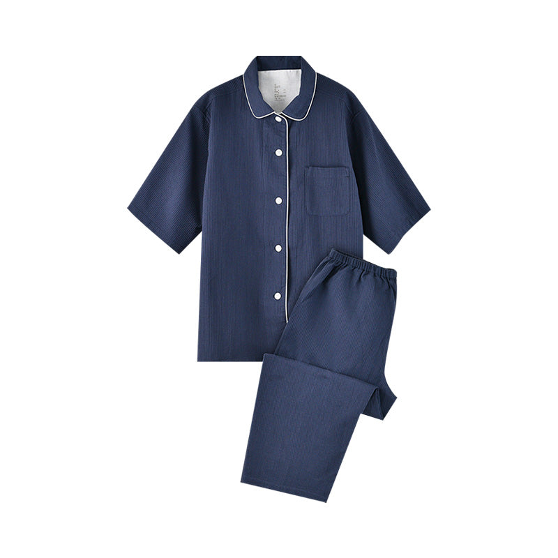 【🔥Hot Sale】100% Cotton Waffle Weave Short-Sleeve Pajama Set