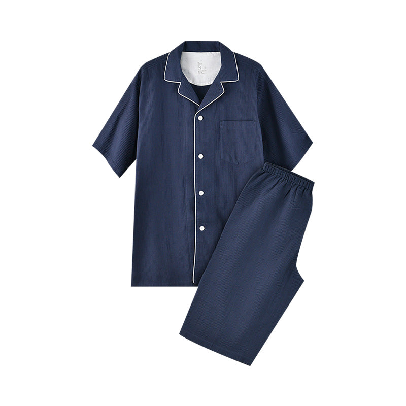 【🔥Hot Sale】100% Cotton Waffle Weave Short-Sleeve Pajama Set