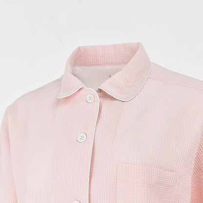 【🔥Hot Sale】100% Cotton Waffle Weave Short-Sleeve Pajama Set