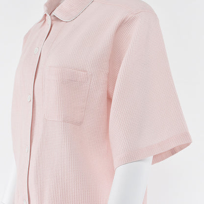 【🔥Hot Sale】100% Cotton Waffle Weave Short-Sleeve Pajama Set