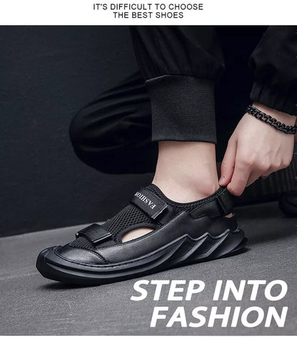 Men's Buckled Knitted Orthopaedic Sandals