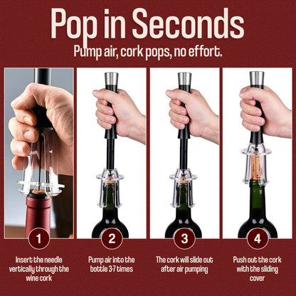 🔥Air Pump Cork Remover Wine Bottle Opener Set