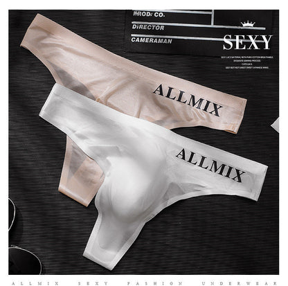 【🔥Hot Sale】Sexy Low Waist Transparent Ice Silk Seamless Thong