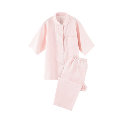 【🔥Hot Sale】100% Cotton Waffle Weave Short-Sleeve Pajama Set