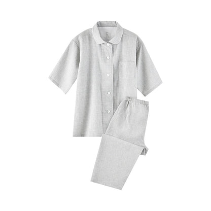【🔥Hot Sale】100% Cotton Waffle Weave Short-Sleeve Pajama Set