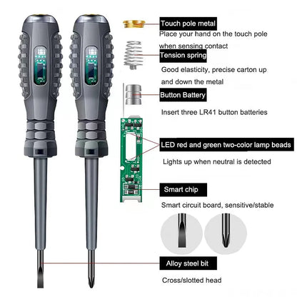 【🔥Hot Sale】2-in-1  High Torque Strong Magnetic Screwdriver Electricity Detector