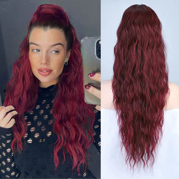 💜 LAST DAY PROMOTION 💜Curly Wavy Frizzy Hair Extension with Ponytail