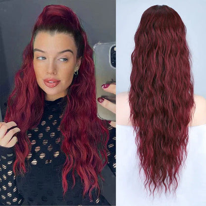 💜 LAST DAY PROMOTION 💜Curly Wavy Frizzy Hair Extension with Ponytail