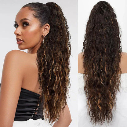 💜 LAST DAY PROMOTION 💜Curly Wavy Frizzy Hair Extension with Ponytail